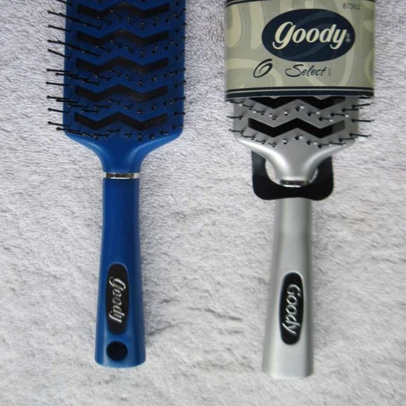 Goody Select Plastic Vented Flat Paddle Hair Brush Blow Dry 1999 Blue Silver - Picture 15 of 15